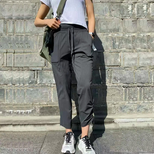 辣妈丁丁 Dance Studio 女士中腰中长裤 抽绳轻薄弹力速干丢丢裤