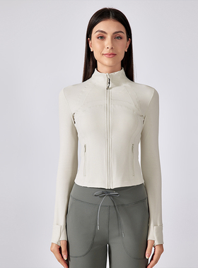 自留款 Define女士运动短款夹克 立领修身瑜伽外套 健身运动夹克