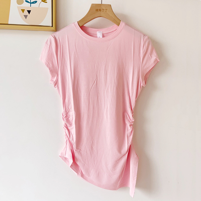 Modal-Silk不对称运动短袖T恤