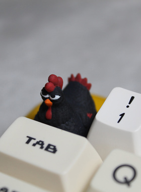 KIWI个性键帽黑色母鸡小鸡创意树脂键帽卡通可爱键盘女友礼物