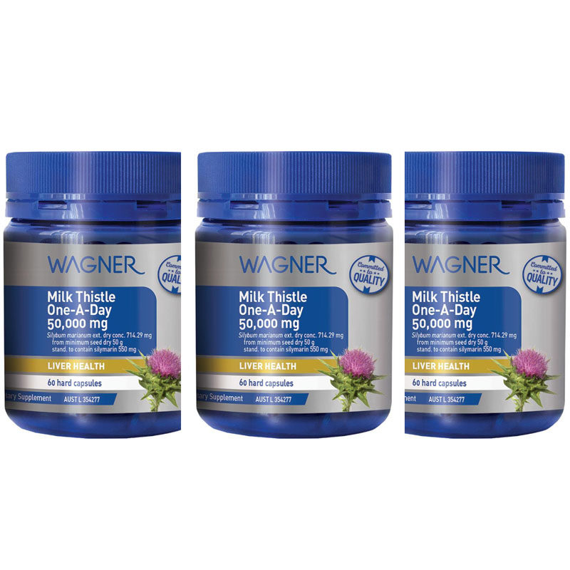 [肝健康]澳洲直邮 Wagner 草本蓟类奶蓟草胶囊50000mg*60粒1粒/天