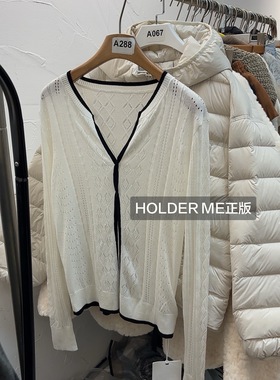 HOLDER正版 白色套头针织衫女 开叉