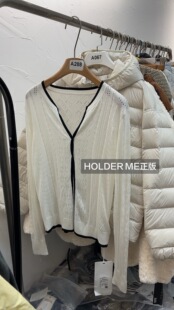 女 开叉 白色套头针织衫 HOLDER正版