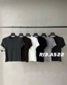 早秋新款 简单基础款 纯色短袖 R13正版 短款 T恤女