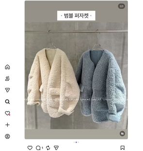 LATTE正版冬季新款 奶呼呼的宽松毛毛外套女