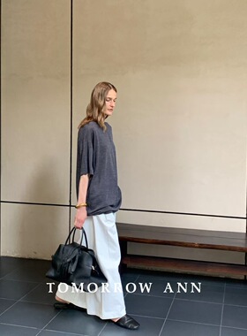TOMORROW ANN正品早秋新款 慵懒松弛宽松随意大T恤女