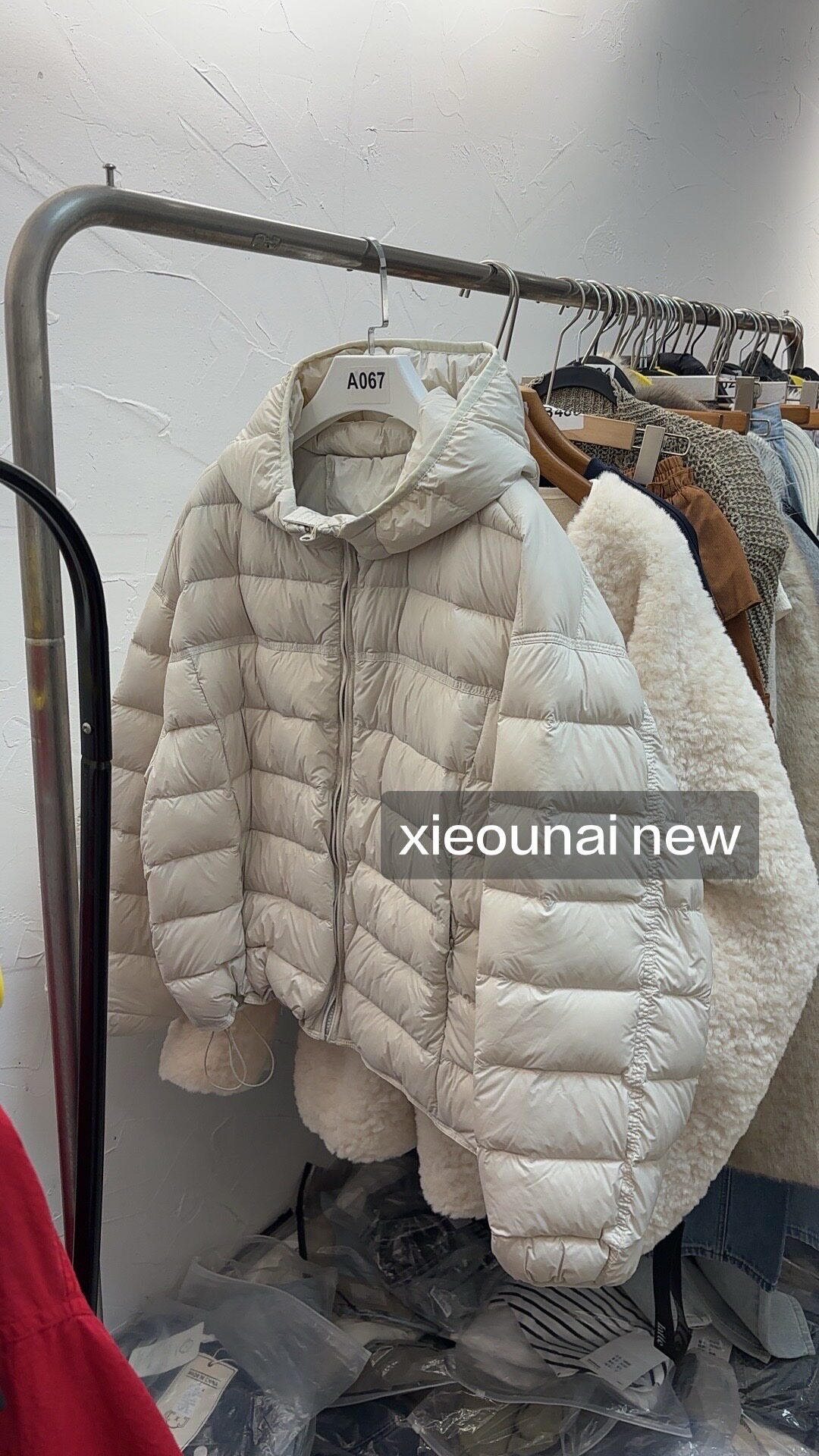 谢欧奈实体店年货新款 颜色很好看的宽松纯色连帽羽绒服女