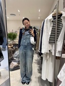 ME正版 早秋新款 很洋气 TRUST 减龄牛仔背带裤 女