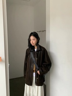 BELLATAG早秋新款 好爱这种版型的皮衣外套女