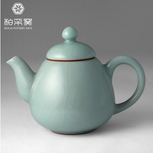 汝窑开片天青豆青釉泡茶壶HR104玉葫芦功夫茶具单壶 柏采专柜正品