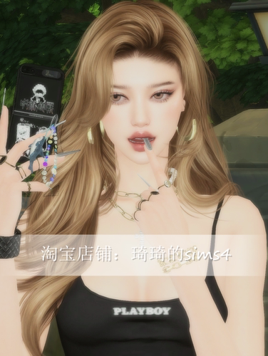 琦琦原创 模拟人生4人物mod|女322|含8套服装发型sims4捏脸游戏