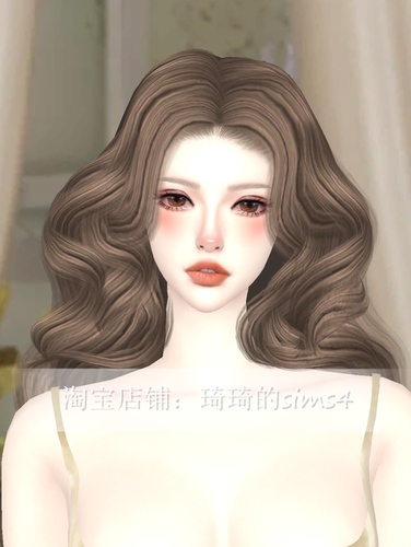 琦琦原创 模拟人生4人物mod|女338|含8套服装发型sims4捏脸游戏