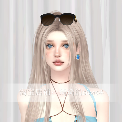 琦琦原创 模拟人生4人物mod|女370|含8套服装发型sims4捏脸游戏
