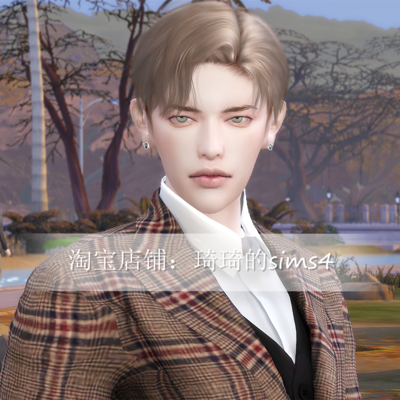 琦琦原创 模拟人生4人物mod|男167| 含8套服装发型sims4捏脸游戏