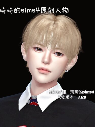 琦琦原创 模拟人生4人物mod|男174| 含8套服装发型sims4捏脸游戏