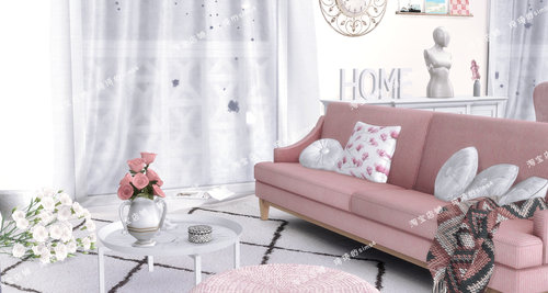 琦琦原创模拟人生4cc房屋mod 03 PINK LOFT 含全套装修家具sims4