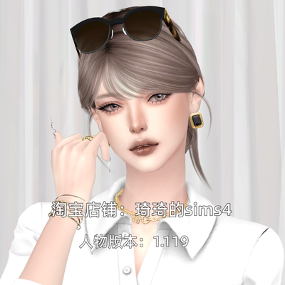 琦琦原创模拟人生4人物mod|女399|含8套服装发型sims4捏脸游戏