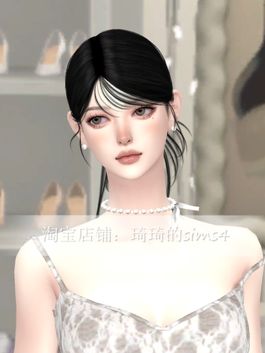 琦琦原创 模拟人生4人物mod|女330|含8套服装发型sims4捏脸游戏