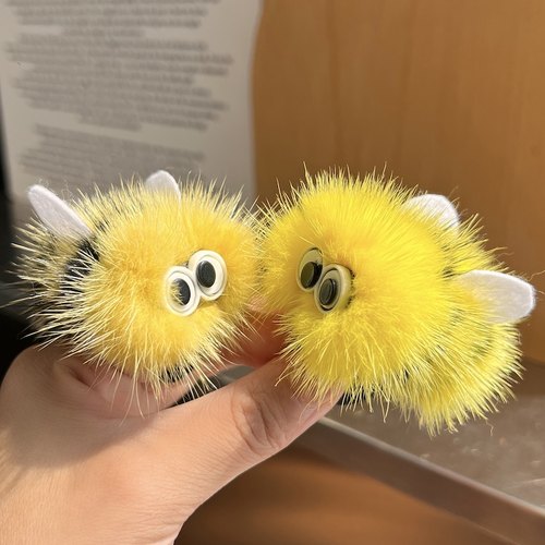 赛雅娜发绳水貂毛可爱小蜜蜂发圈