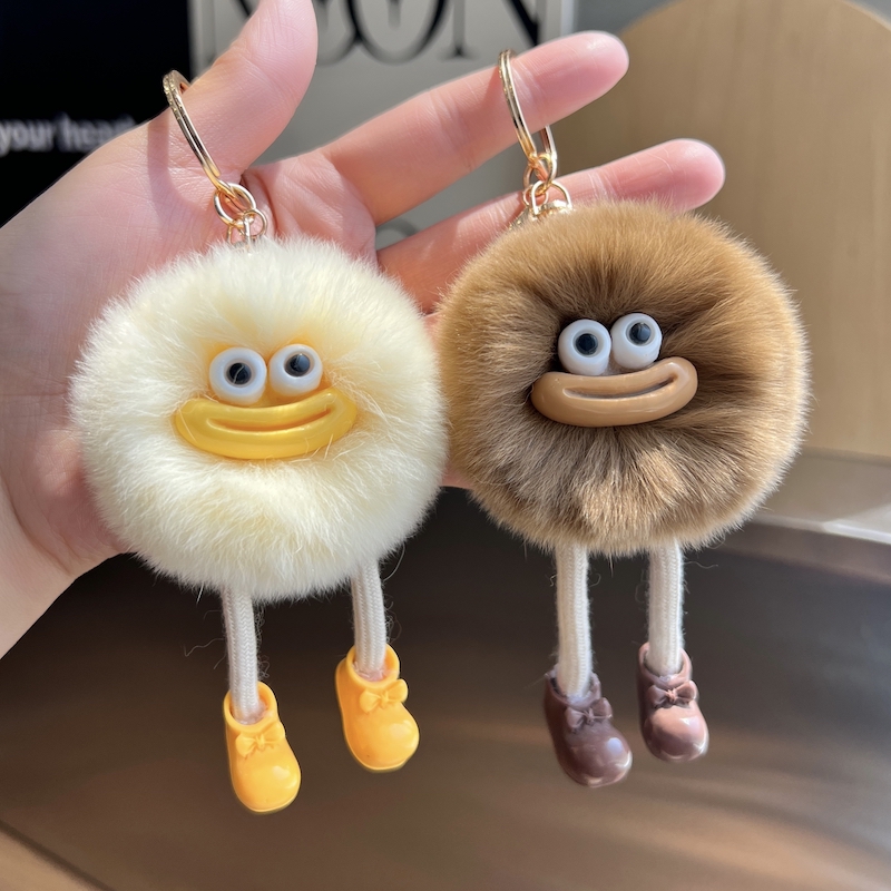 大长腿小煤球钥匙扣可爱包包挂件