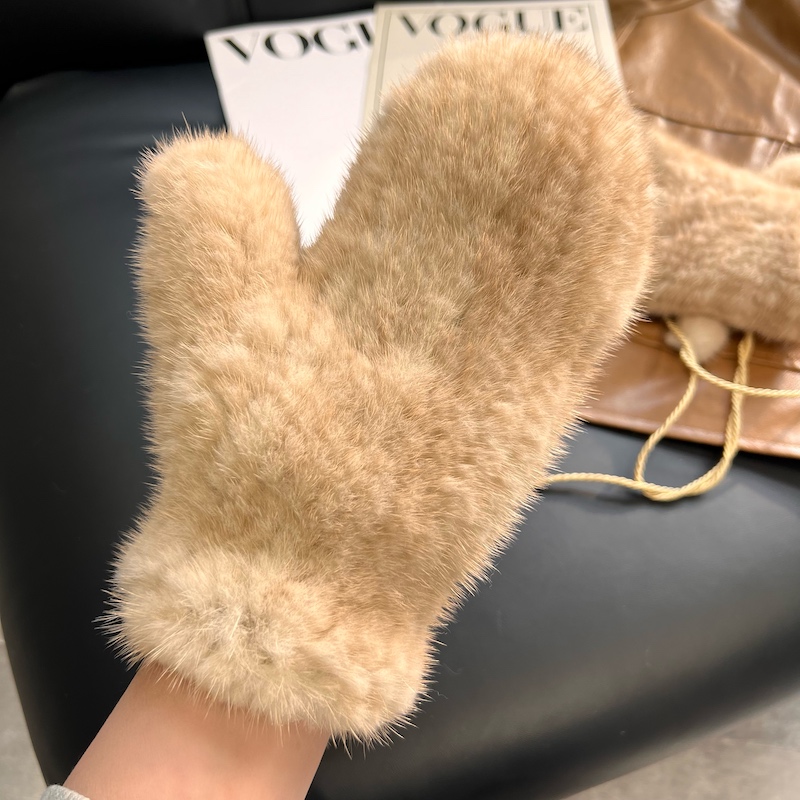 通用水貂毛全指手套均可保暖