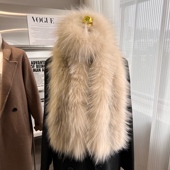 限量奢华狐狸毛皮草围巾超长编织毛领子秋冬季 保暖加长真毛围脖女