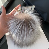 真毛 创意高档可爱毛绒球汽车钥匙扣包包挂饰 玄狐毛毛球挂件个性