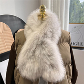 真狐狸毛编制围巾冬季 加厚保暖韩版 气质毛领围巾毛茸茸皮草围脖