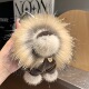 可爱真水貂毛小狮子汽车钥匙扣挂件ins网红毛绒公仔玩偶包包挂饰