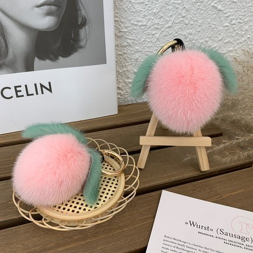 ins网红可爱水貂毛车钥匙扣挂件