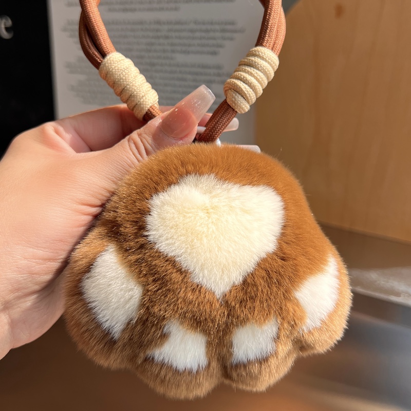 真獭兔毛可爱小猫抓包包挂件