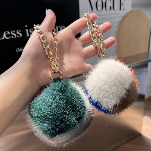水貂毛钥匙链时尚可爱