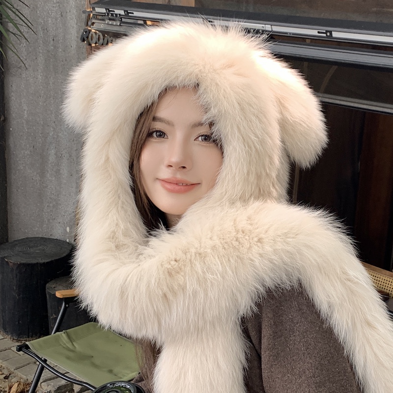 赛雅娜皮草风雪帽韩版女秋冬