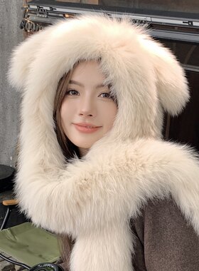 赛雅娜皮草风雪帽韩版女秋冬