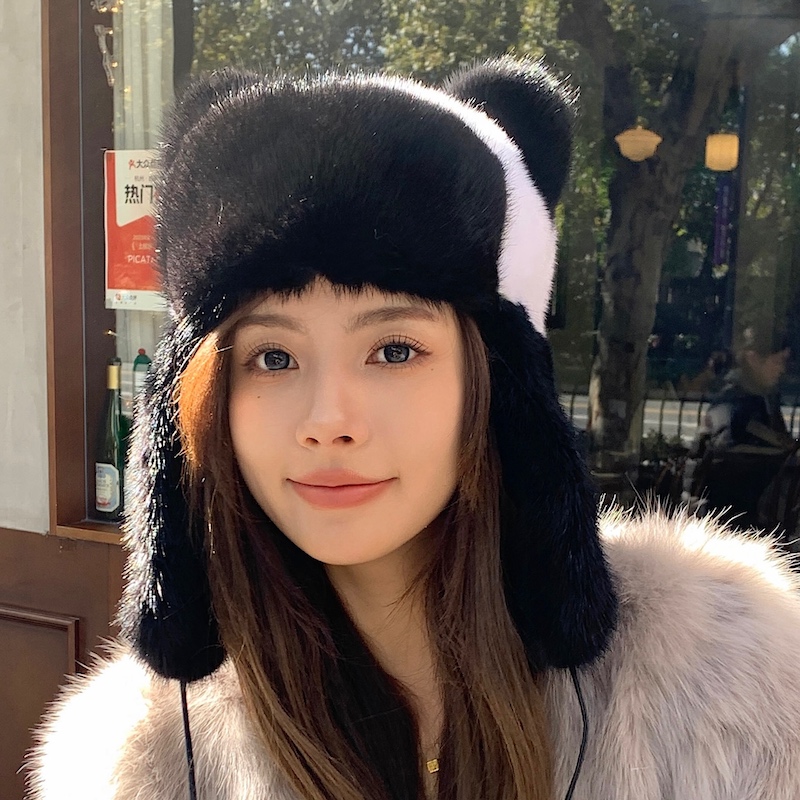 护耳帽室外可爱女冬小熊猫款式