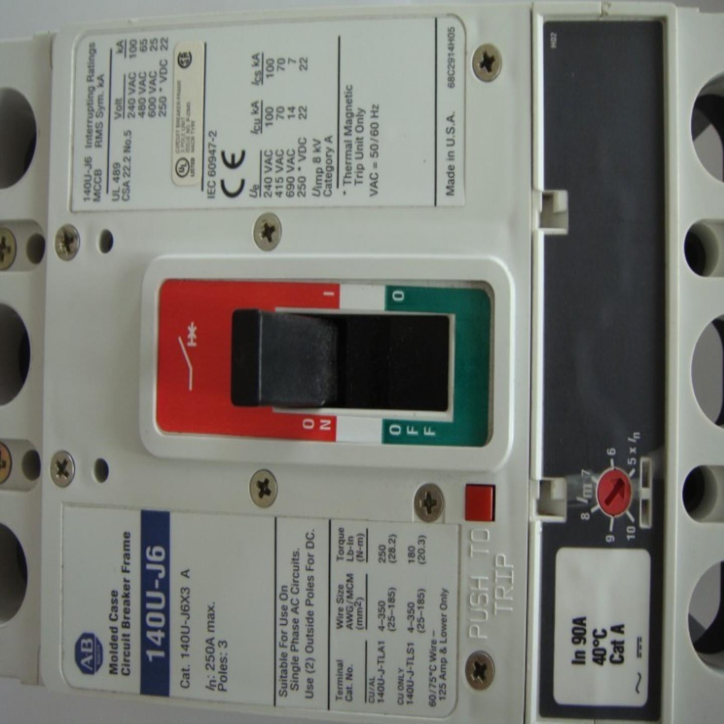 【议价】AB 塑壳断路器 140U-J6X3 150A  140U-J6 140U-J3  1