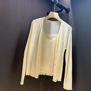 女 休闲针织开衫 吊带 衣长48CM 140斤 2025年新款 80斤 时尚
