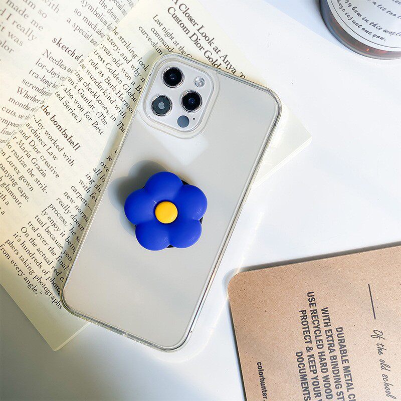 手机气囊支架克莱因蓝花朵粘贴背贴可伸缩桌面懒人支撑架小众创意