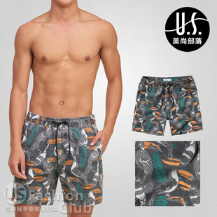 国内现货美国Hco正品 夏季hollister 男士休闲贴袋短裤工装裤印花