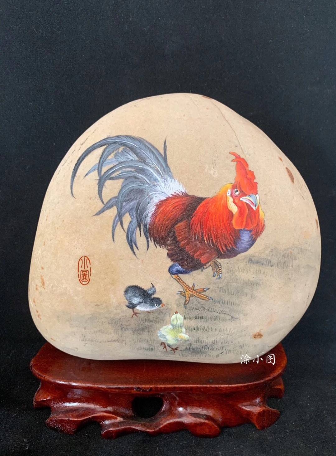 【小图石头画】手绘动物系列无现货需定制
