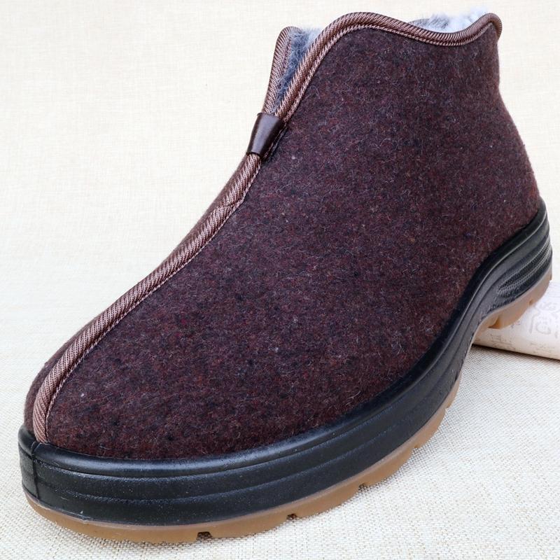 老北京布鞋男冬季加厚保暖呢子面棉鞋防滑牛筋底柔软轻便大码僧鞋