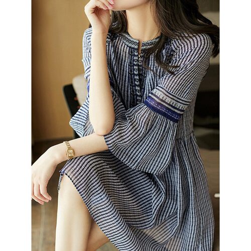 BURBBOLE/巴博利真丝连衣裙子女