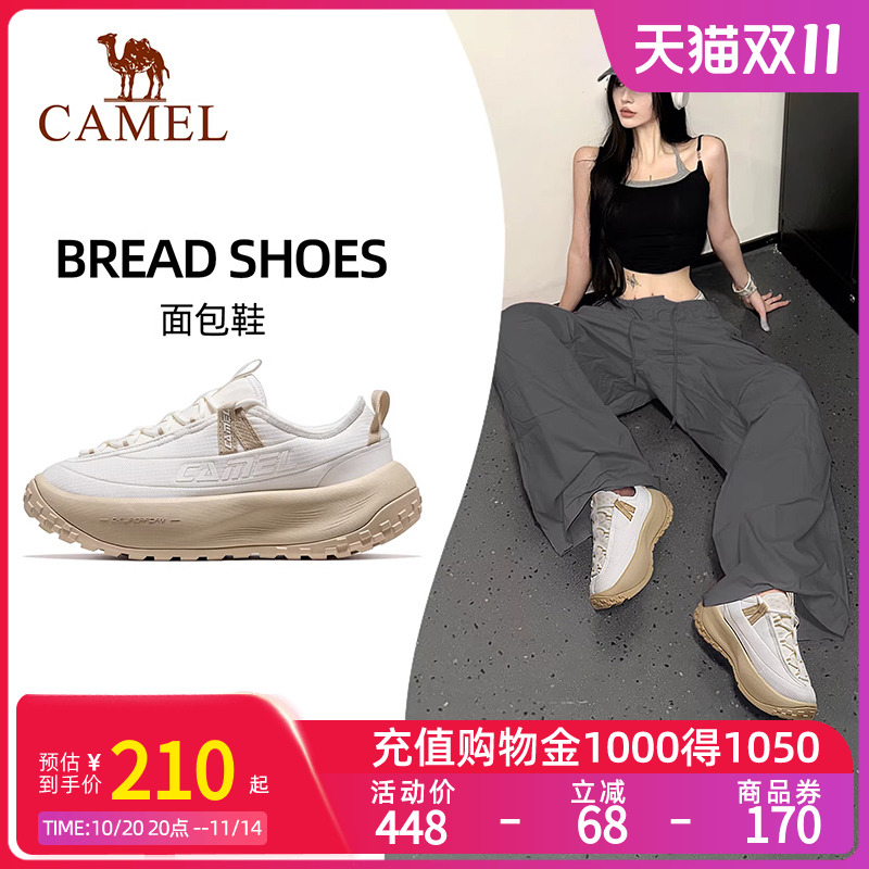 Camel骆驼面包鞋运动鞋女2025秋季新款女鞋透气跑步休闲鞋慢跑鞋