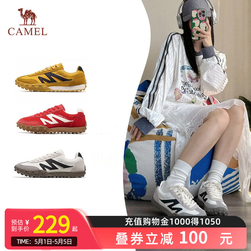 【迪丽热巴同款】骆驼山海德训鞋休闲运动鞋百搭赛车鞋复古板鞋女