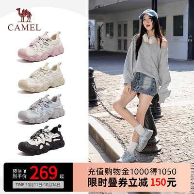 [猫爪丑萌]Camel骆驼女鞋2025春新款丑萌鞋运动鞋休闲户外登山鞋