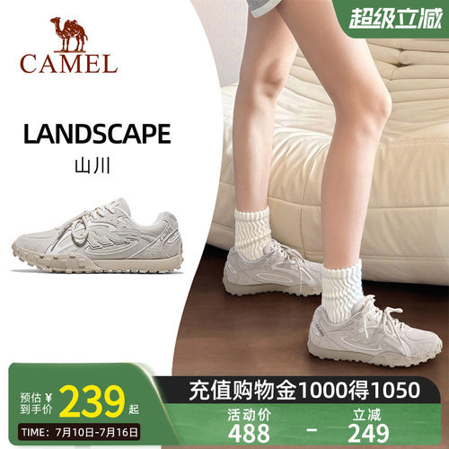 骆驼德训鞋山川板鞋女2026春季新款百搭复古休闲鞋防滑舒适运动鞋