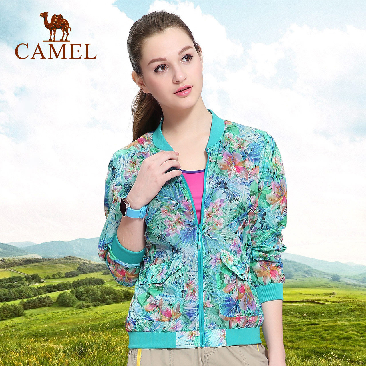 【非卖品】户外皮肤风衣透气超薄款防晒服夏女士印花防风运动短款