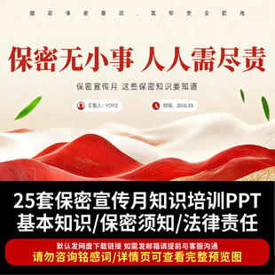 2026全国保密宣传月PPT 涉密人员管理教育培训课件保守国家秘密法
