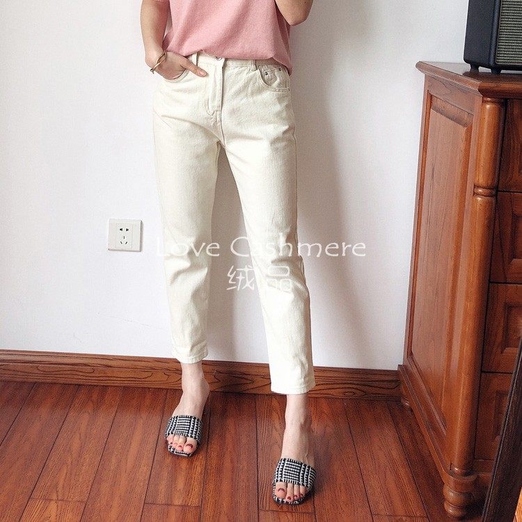 All-match single product Loose Paige Nine points white Jeansin the Women's clothing/Boutique , Jeans  category - from Buy2taobao.com to provide professional Taobao agent buy service