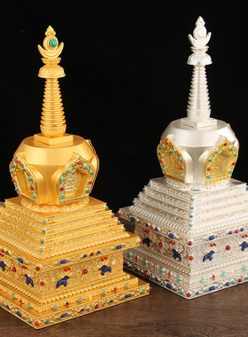 菩提塔摆件密宗合金平安四面佛